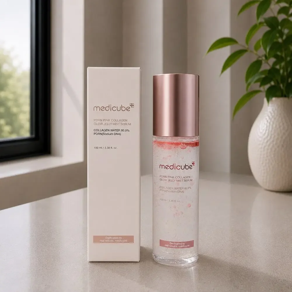 $28 New Medicube PDRN Pink Collagen Glow Jelly Mist Serum 3.38 oz Made in Korea